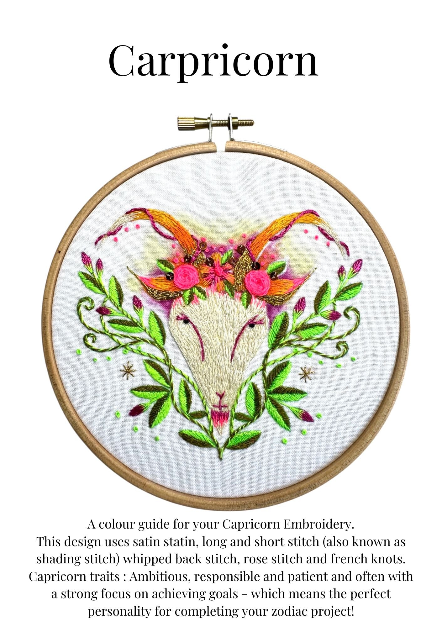Capricorn Embroidery Kit