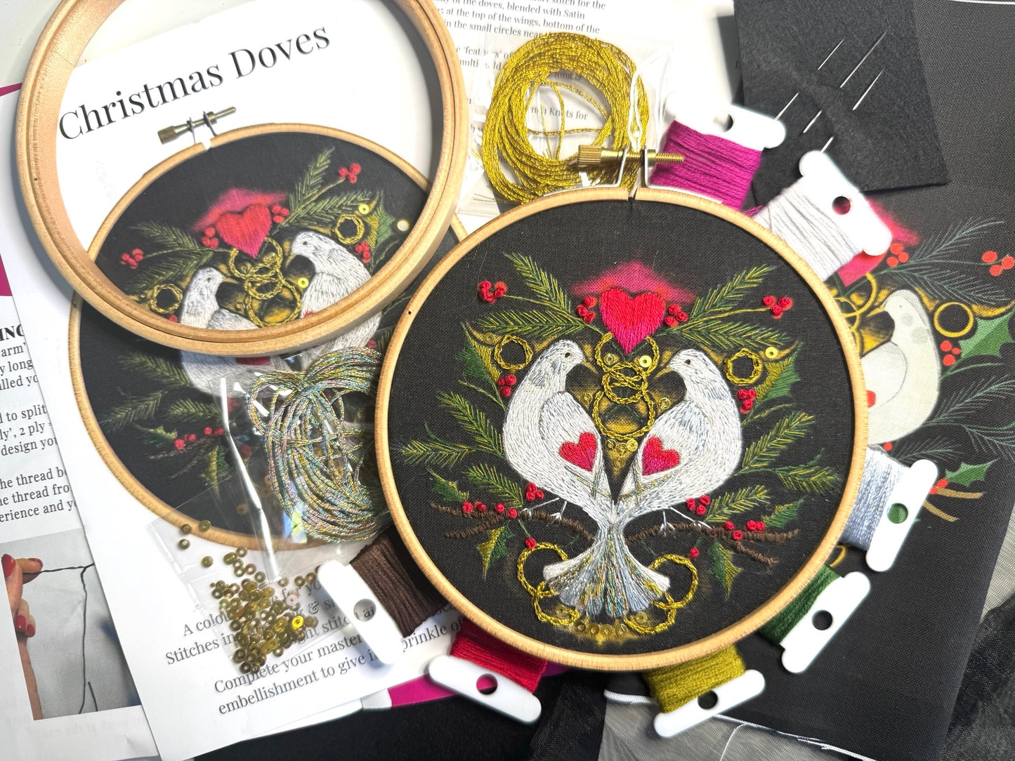 Christmas Doves Embroidery Kit