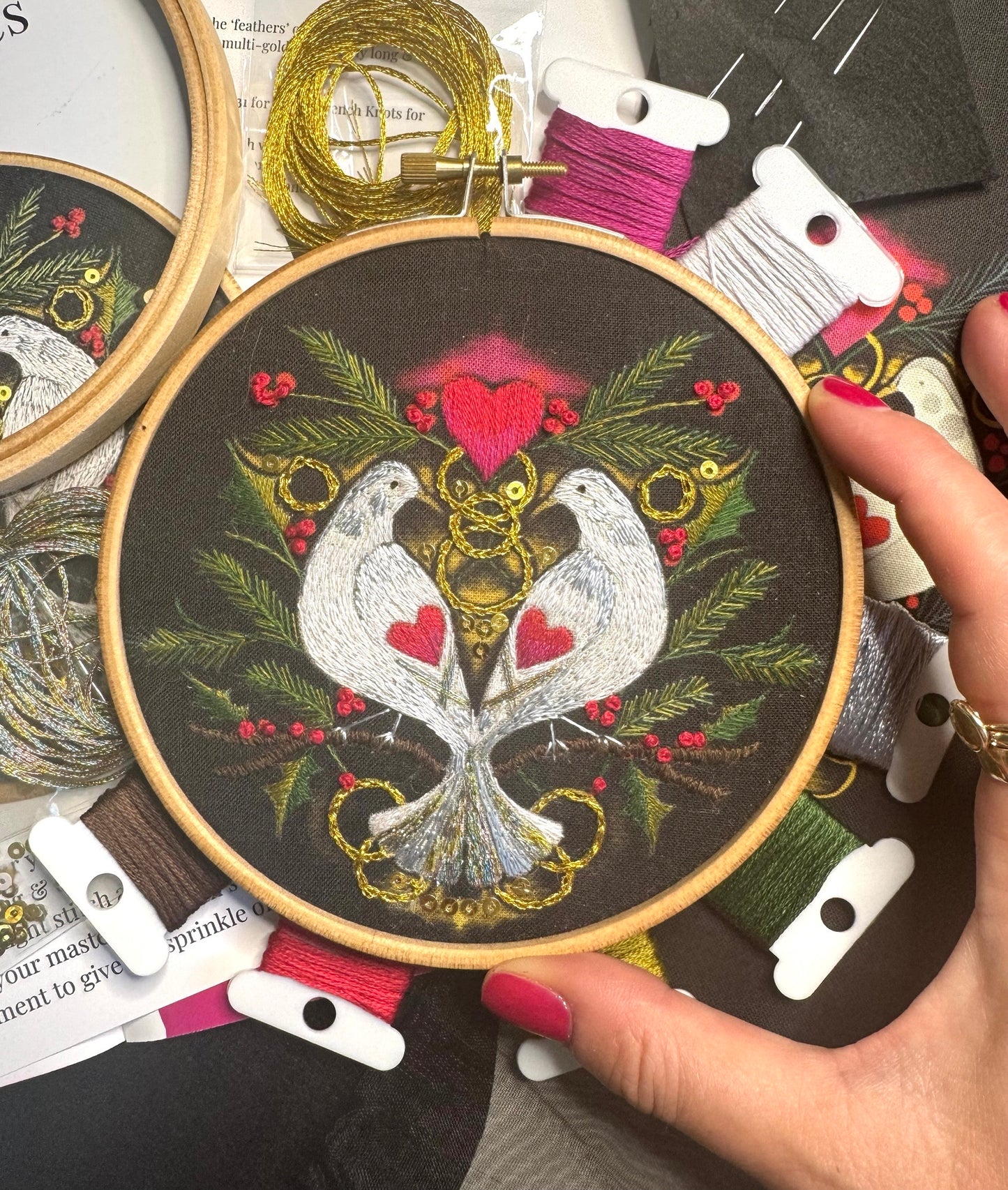 Christmas Doves Embroidery Kit