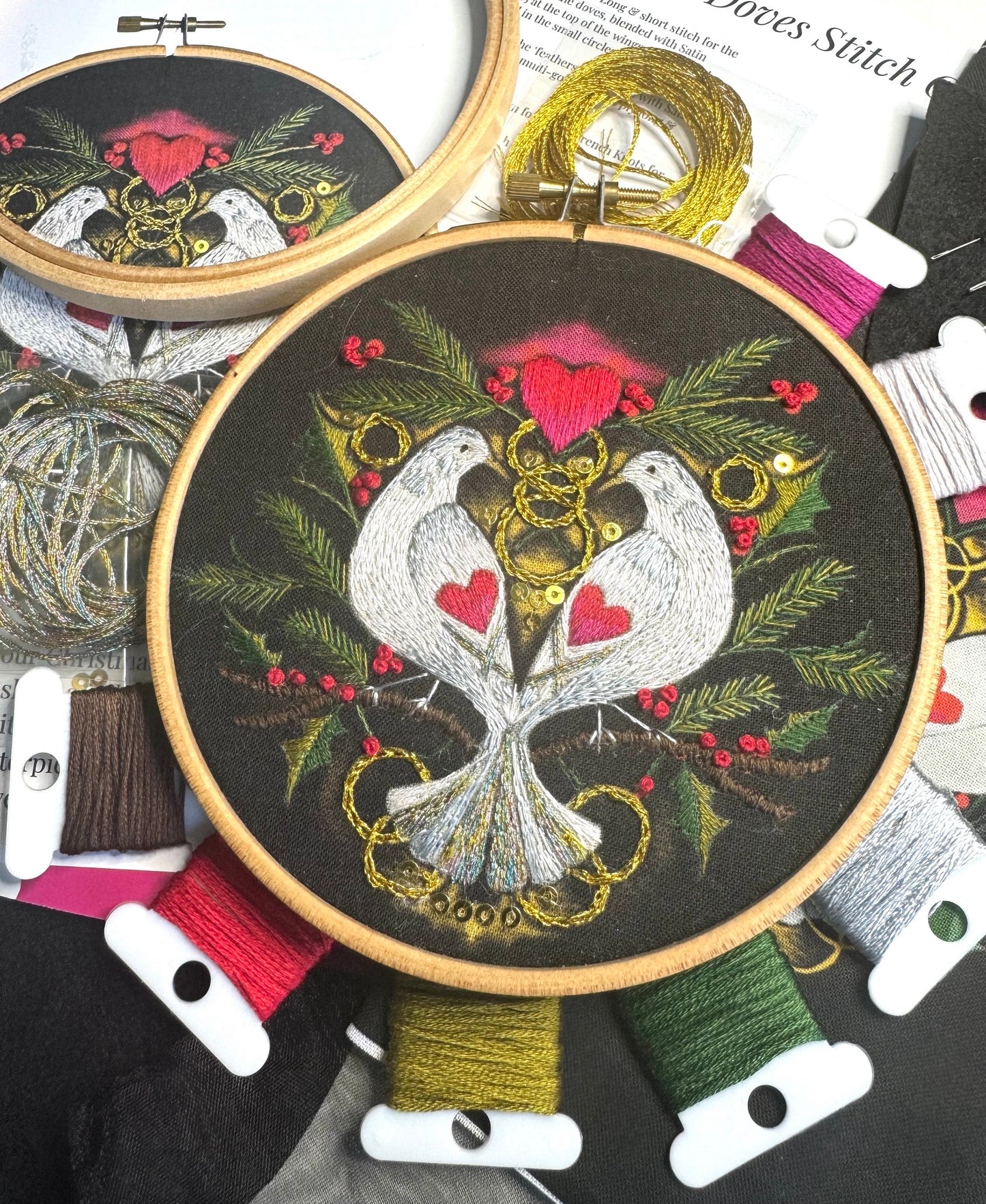 Christmas Doves Embroidery Kit