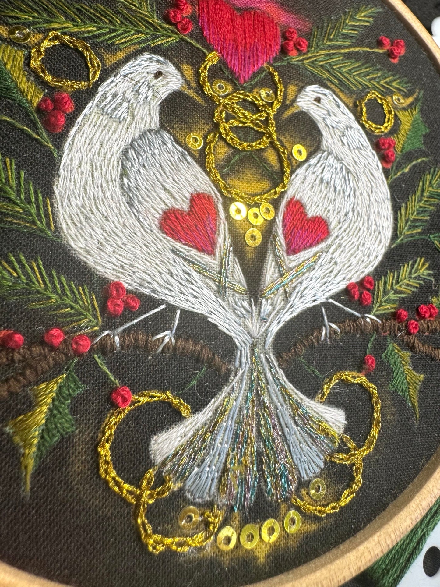 Christmas Doves Embroidery Kit