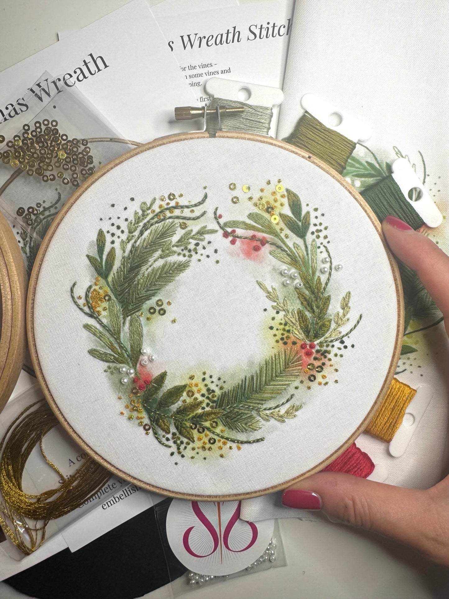 Christmas Wreath Embroidery Kit