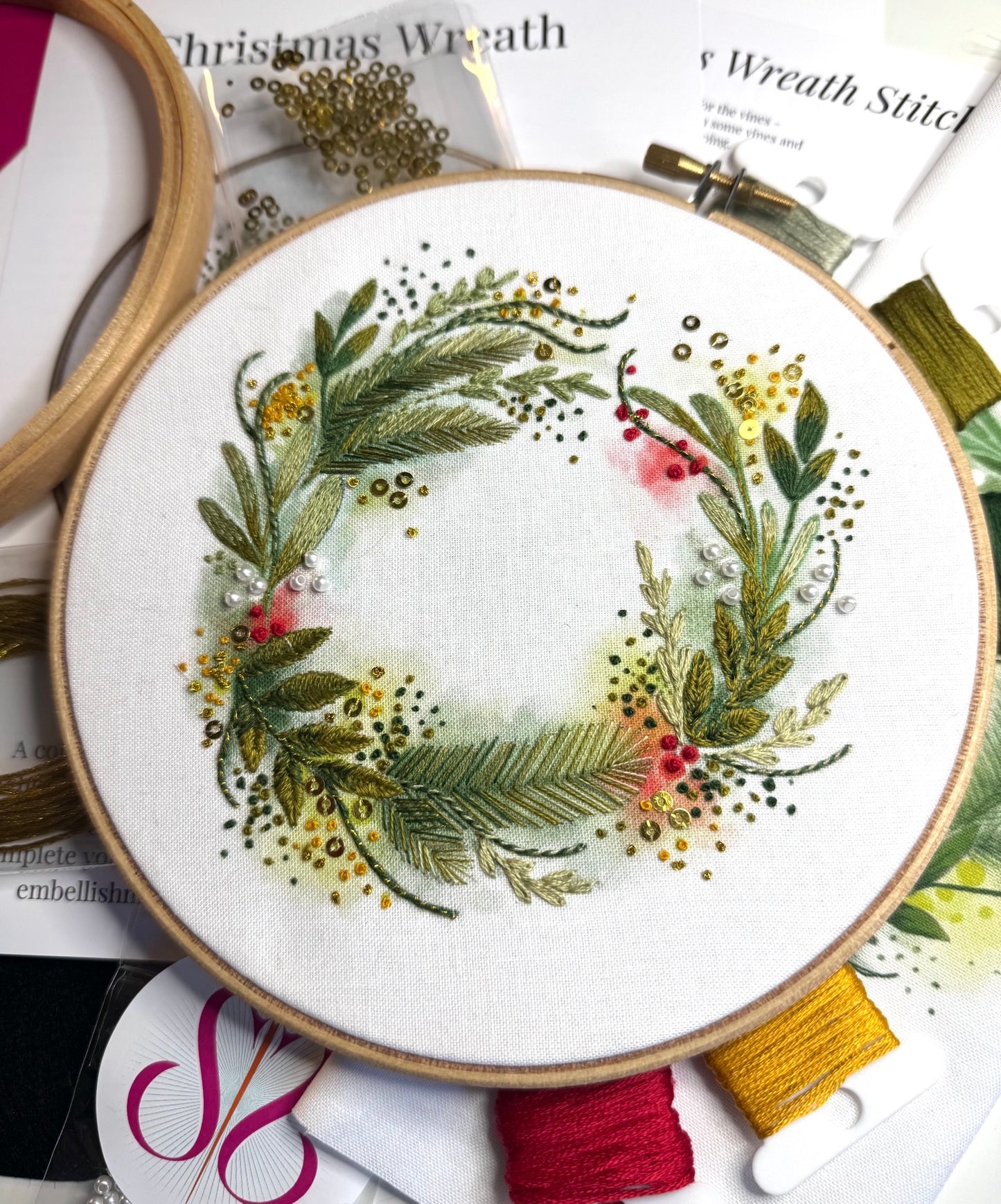 Christmas Wreath Embroidery Kit