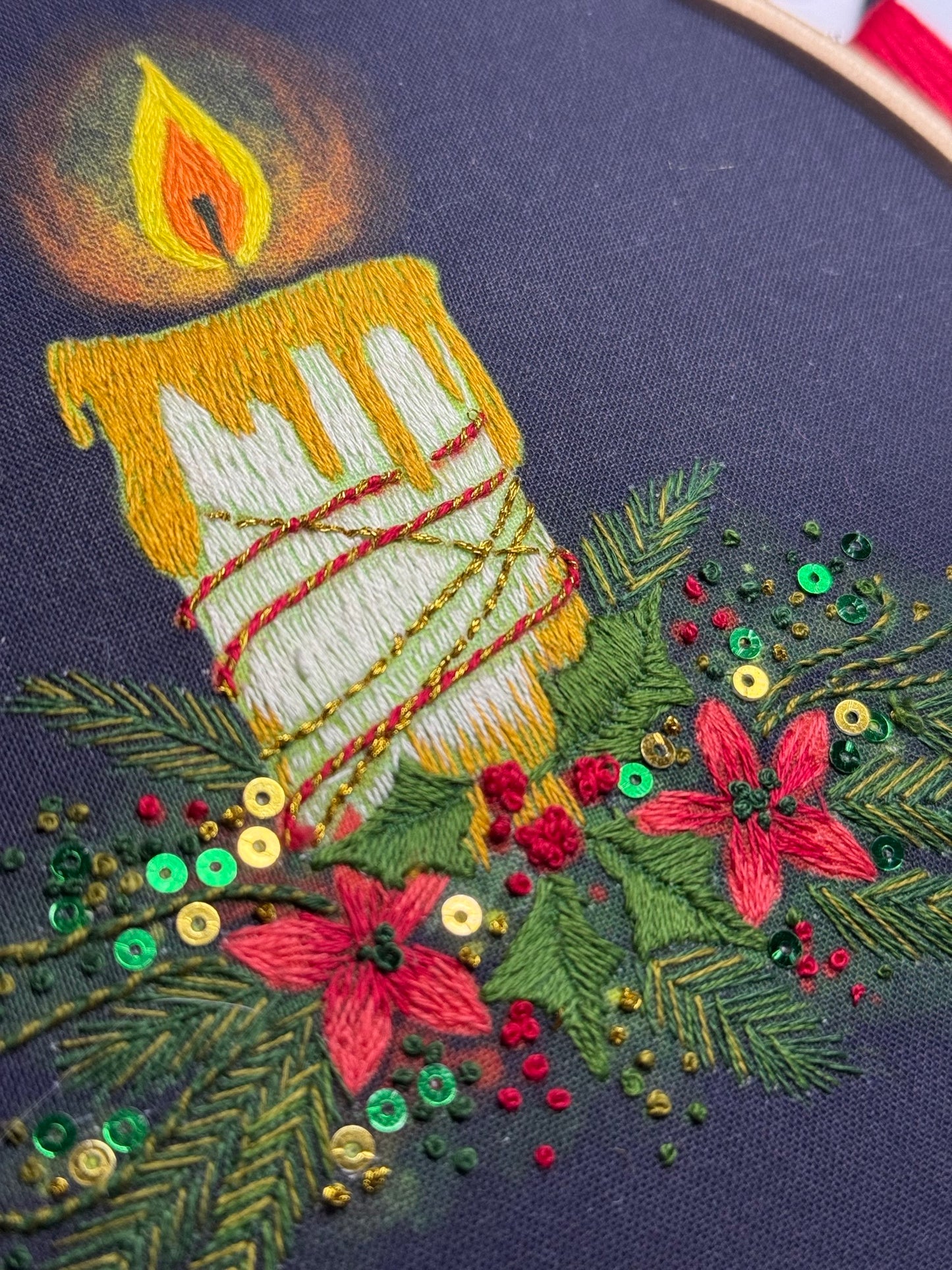 Christmas Candle Embroidery Kit