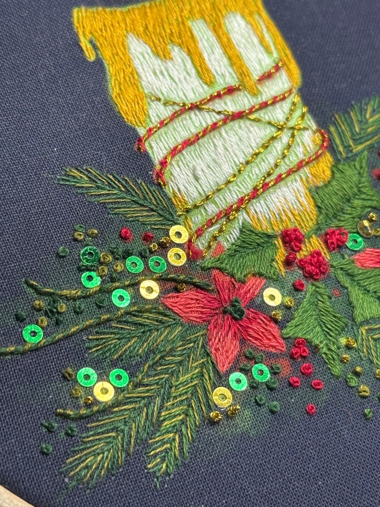 Christmas Candle Embroidery Kit