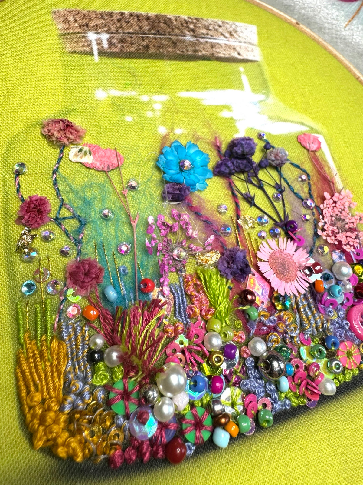Green Terrarium Printed Fabric Panel + Stitch Guide