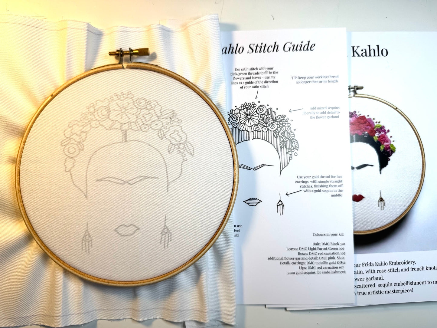 Frida Kahlo Embroidery Panel