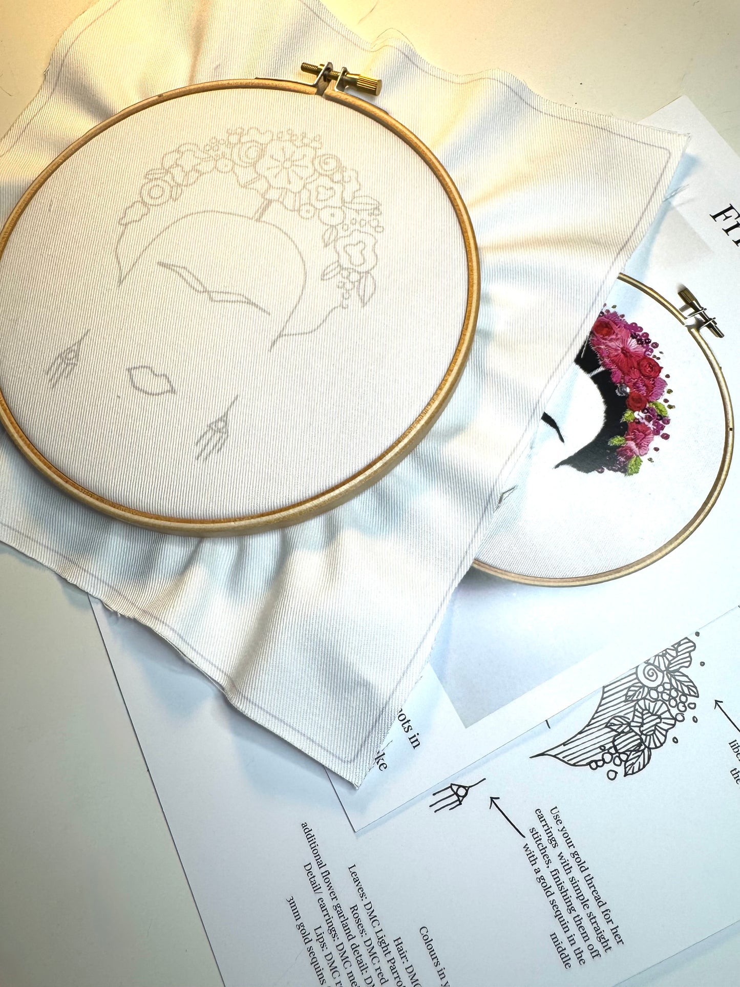 Frida Kahlo Embroidery Panel