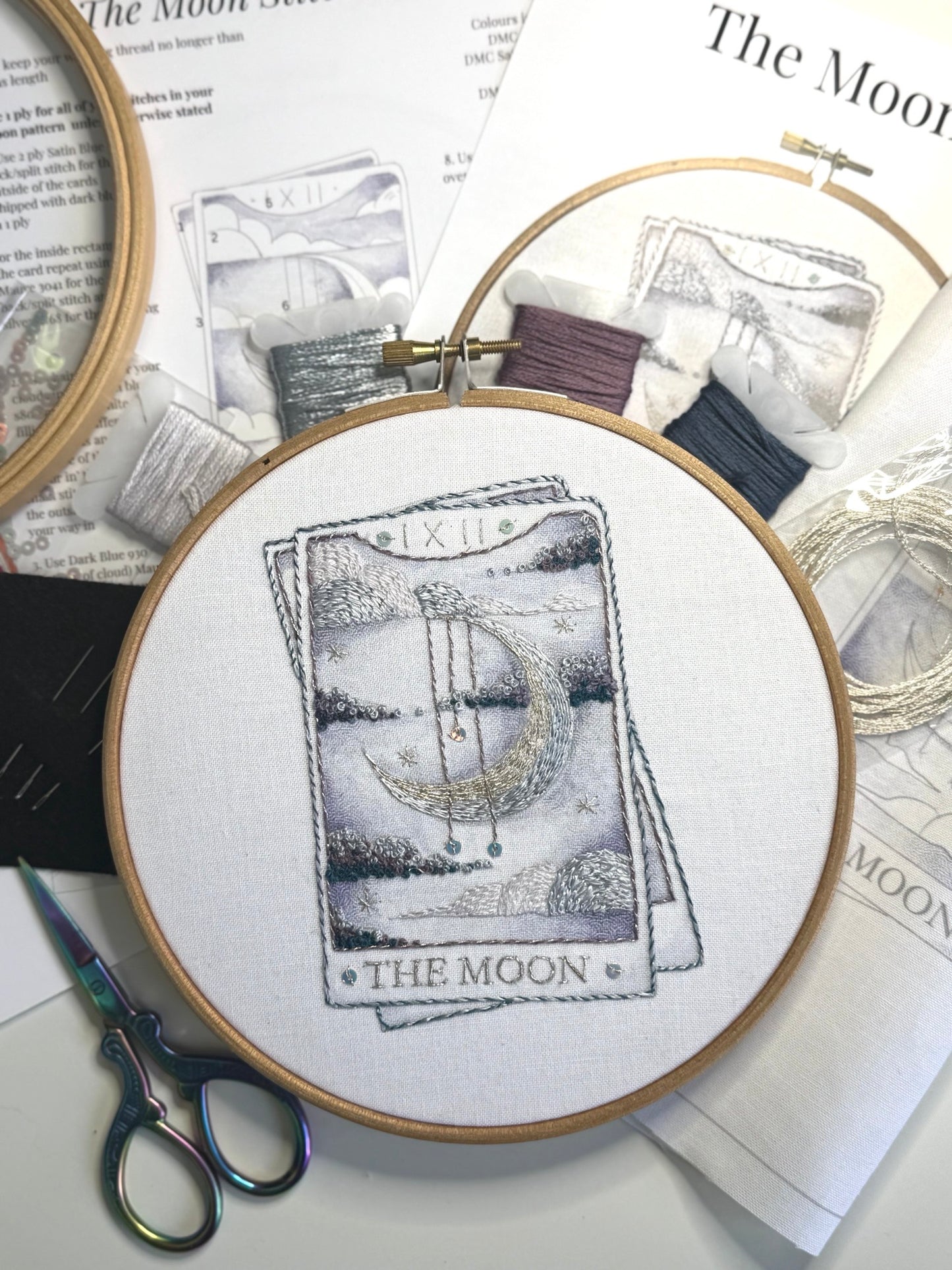 The Moon Tarot Card Embroidery Kit