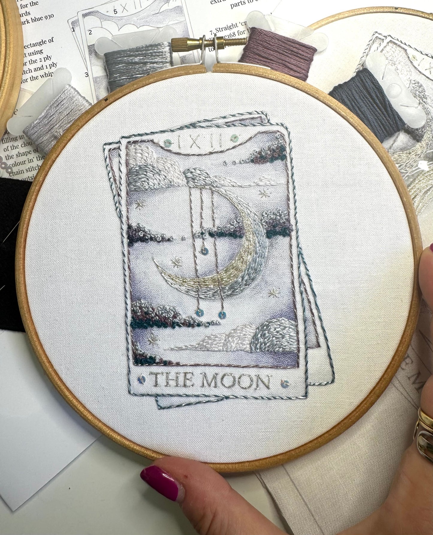 The Moon Tarot Card Embroidery Kit