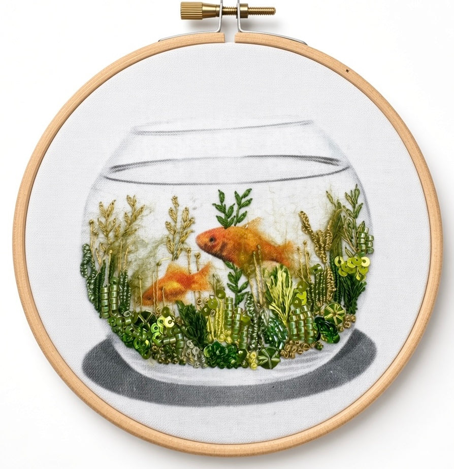 Goldfish Bowl Fabric Panel + Stitch Guide