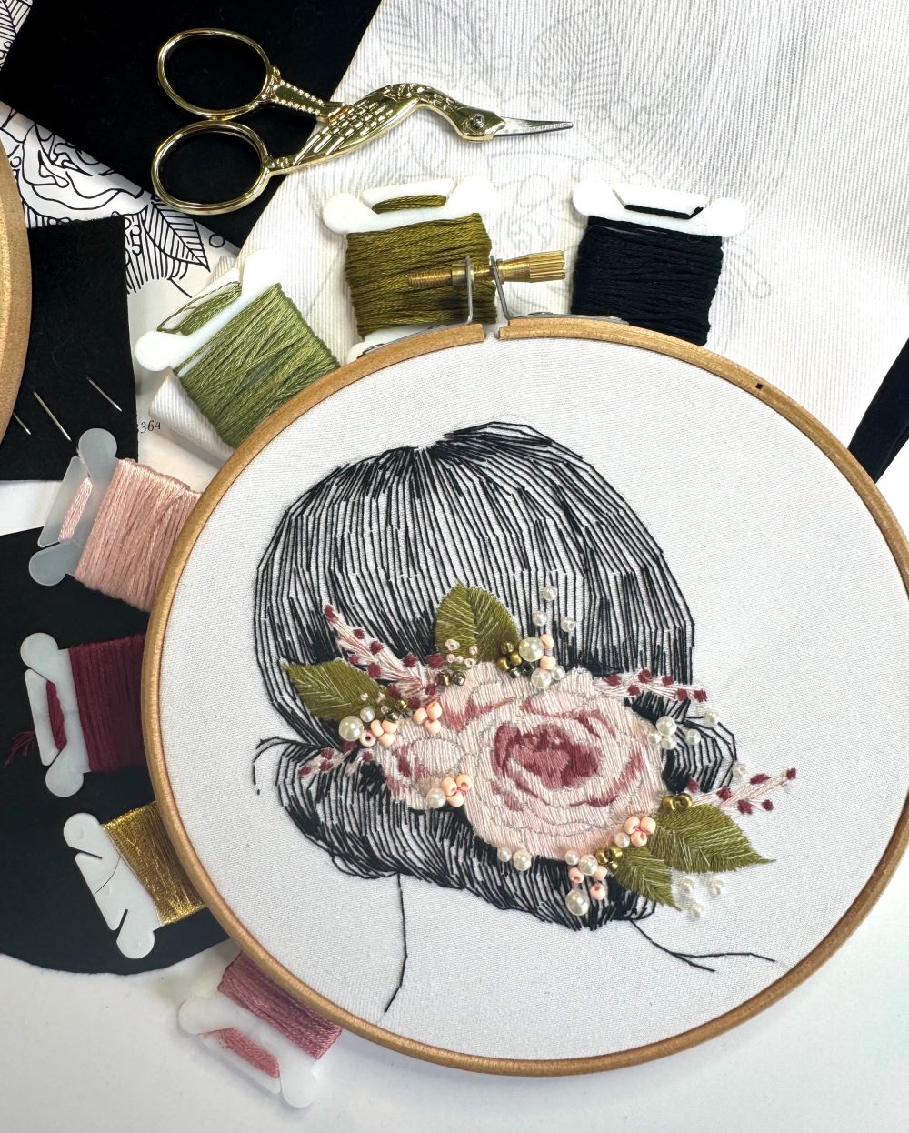 needlepoint kit with pre printed fabrid