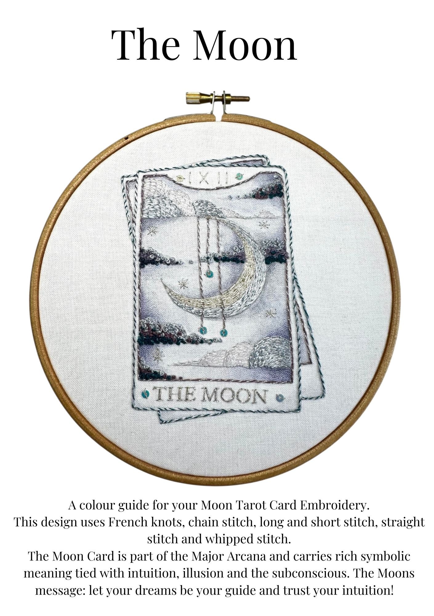 The Moon Tarot Card Embroidery Kit