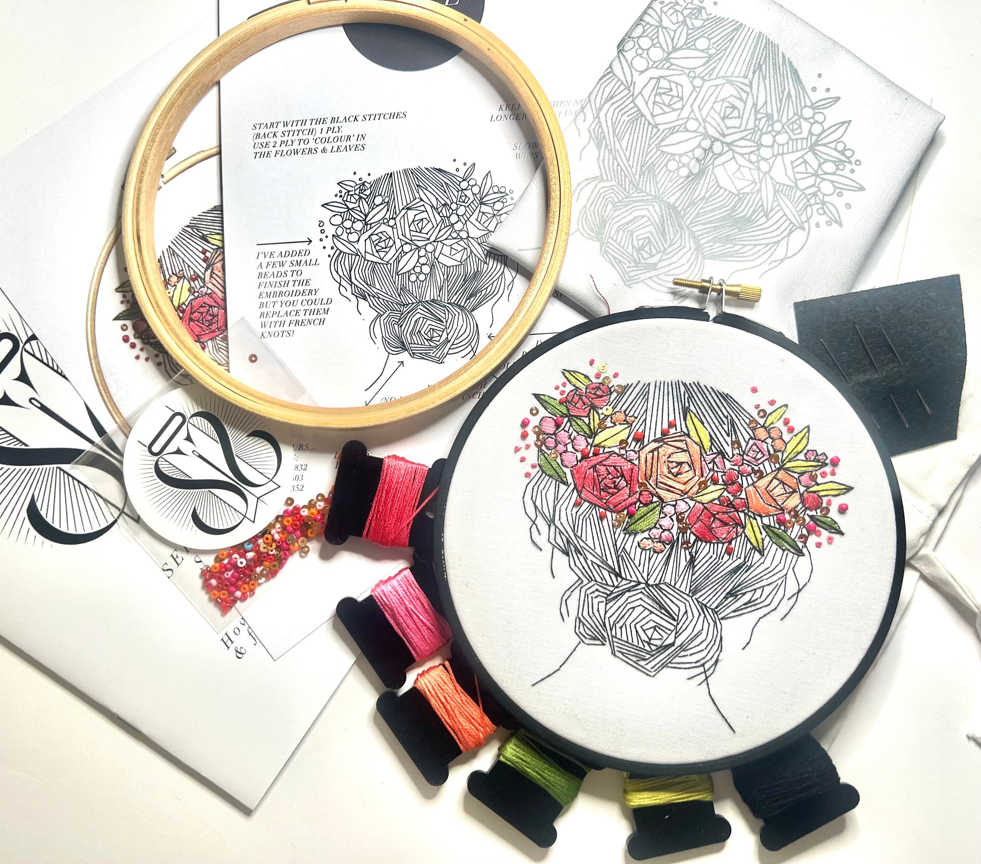 embroidery gift embroidery kit embroidery PDF sewing gift embroidery gift card