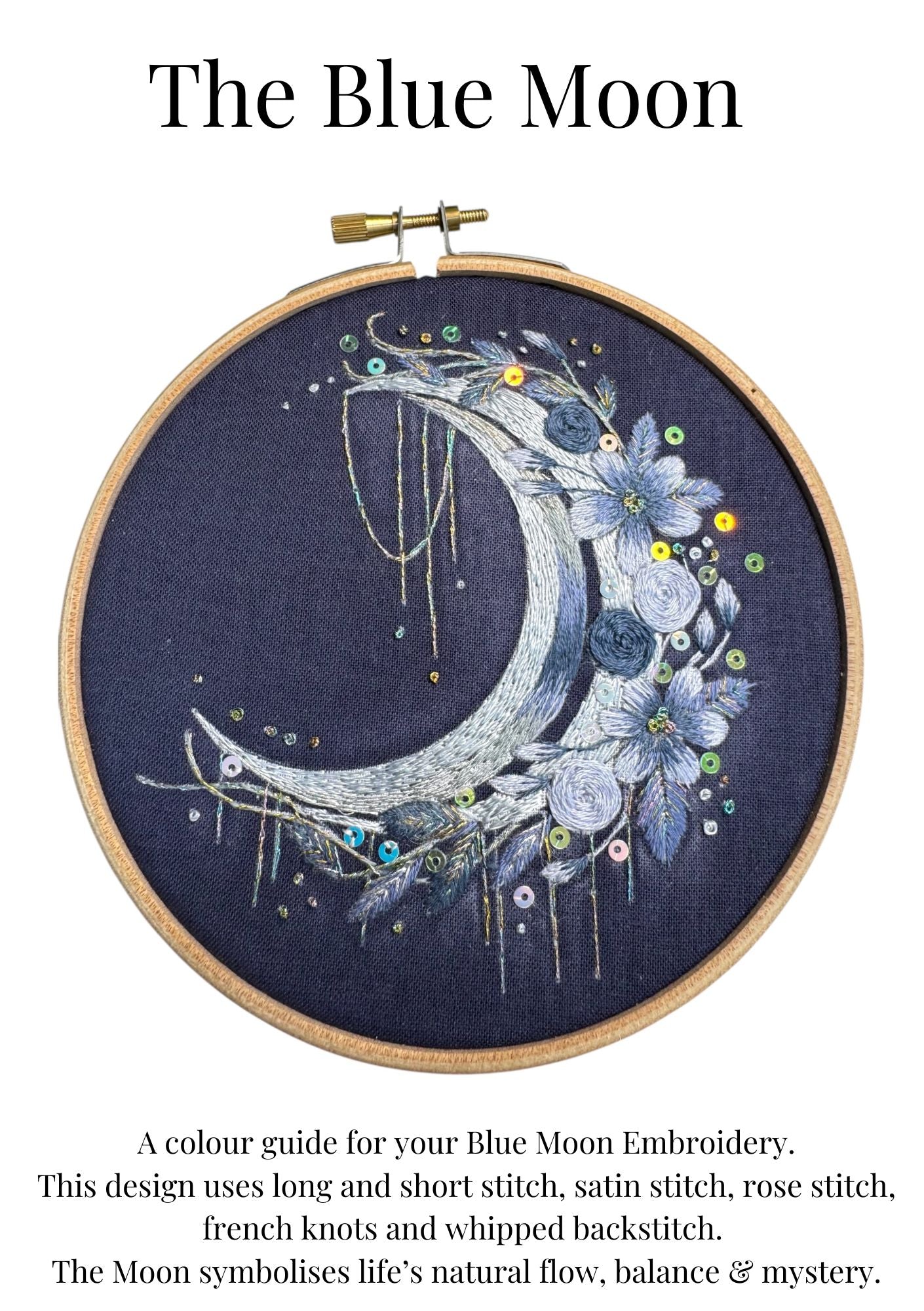 Blue Moon Embroidery Kit