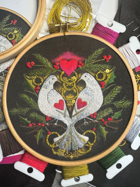 Christmas Doves Embroidery Kit
