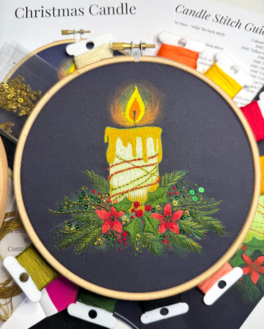 Christmas Candle Embroidery Kit