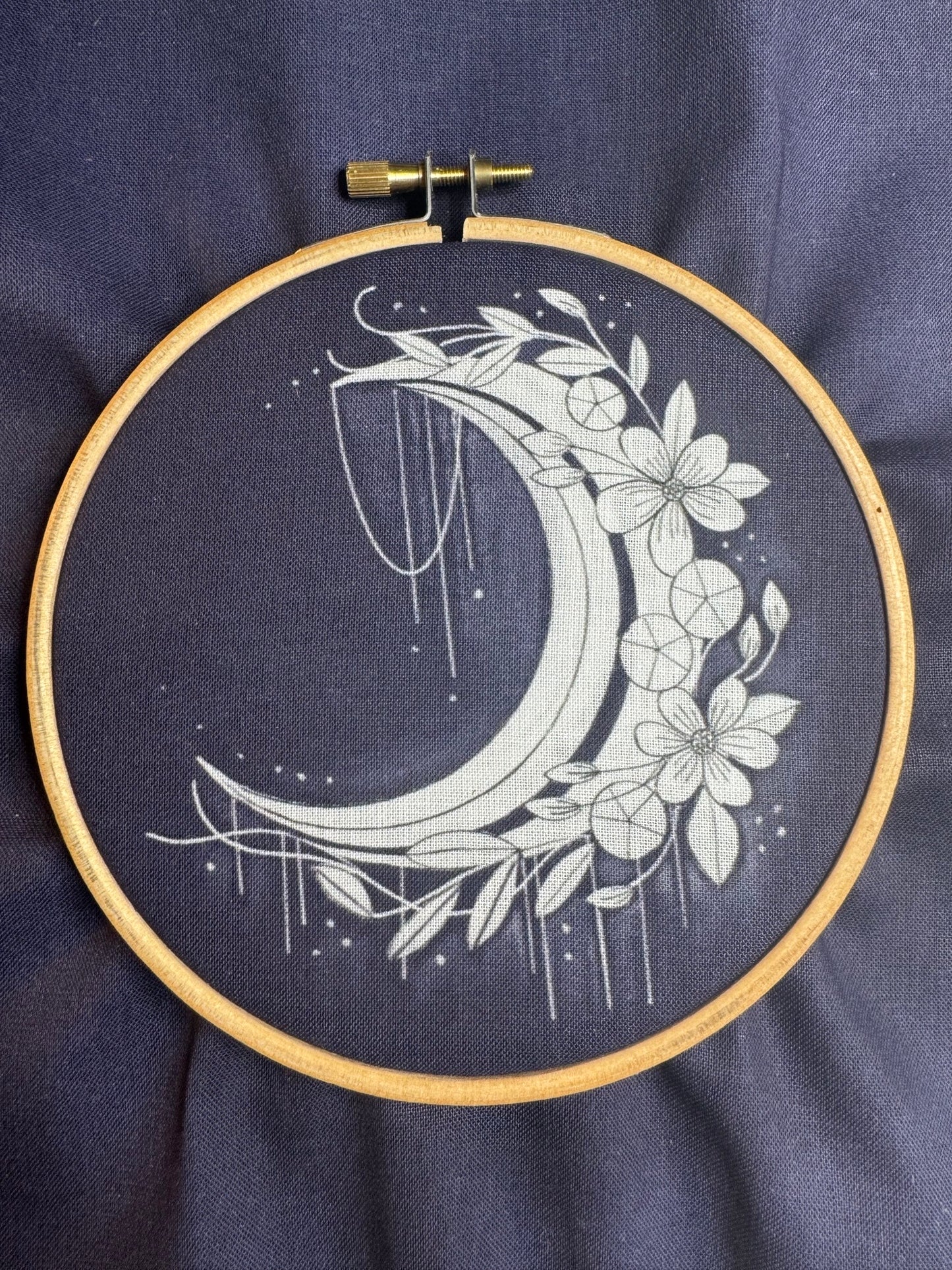 Blue Moon Colour Printed Fabric Panel + Instructions