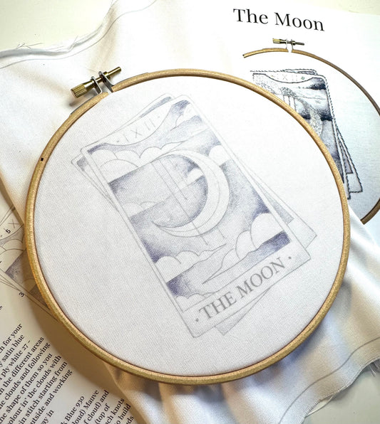 The Moon Tarot Card Colour Printed Fabric Panel + Instructions