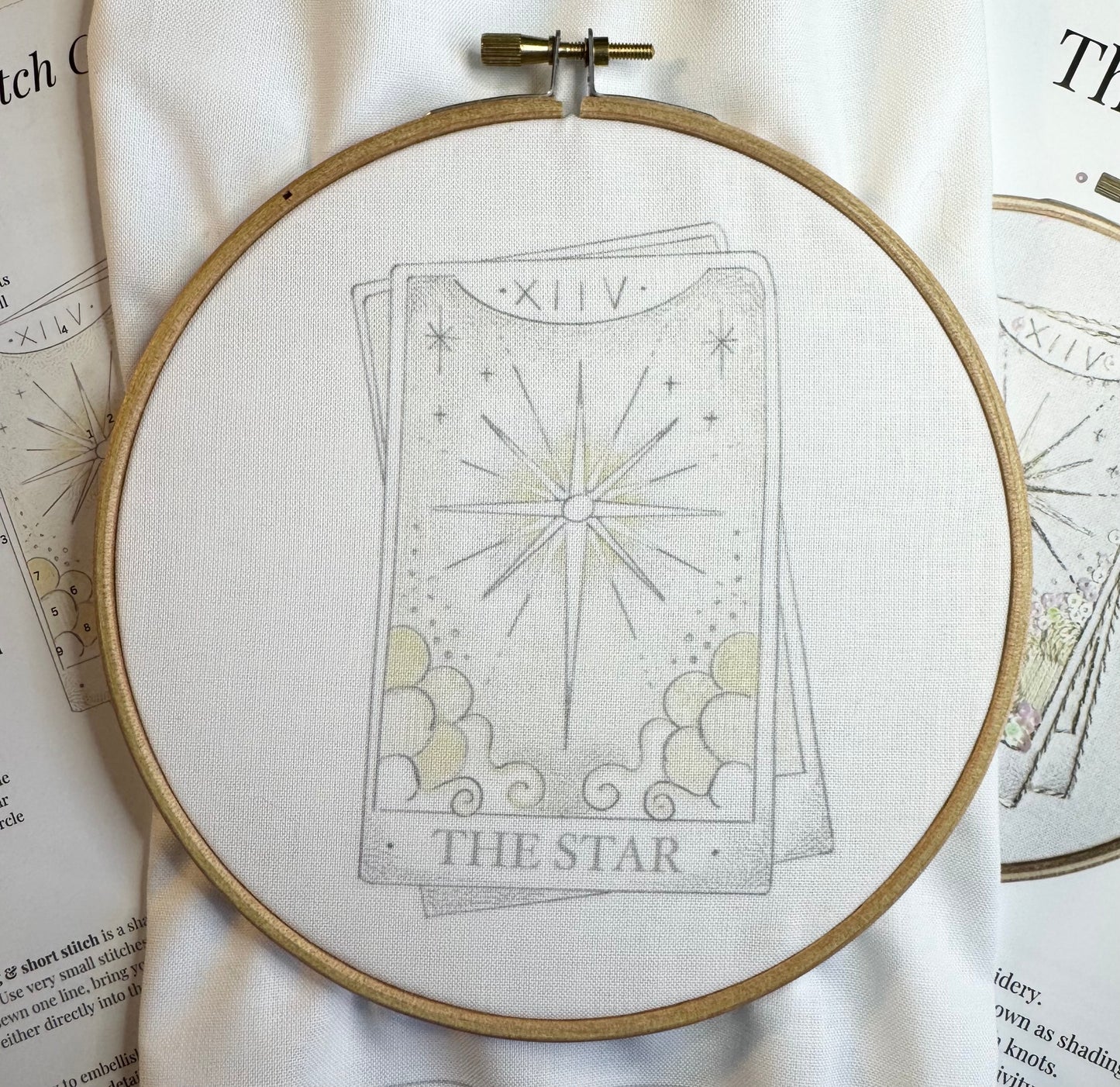 The Star Tarot Card Colour Printed Fabric Panel + Instructions
