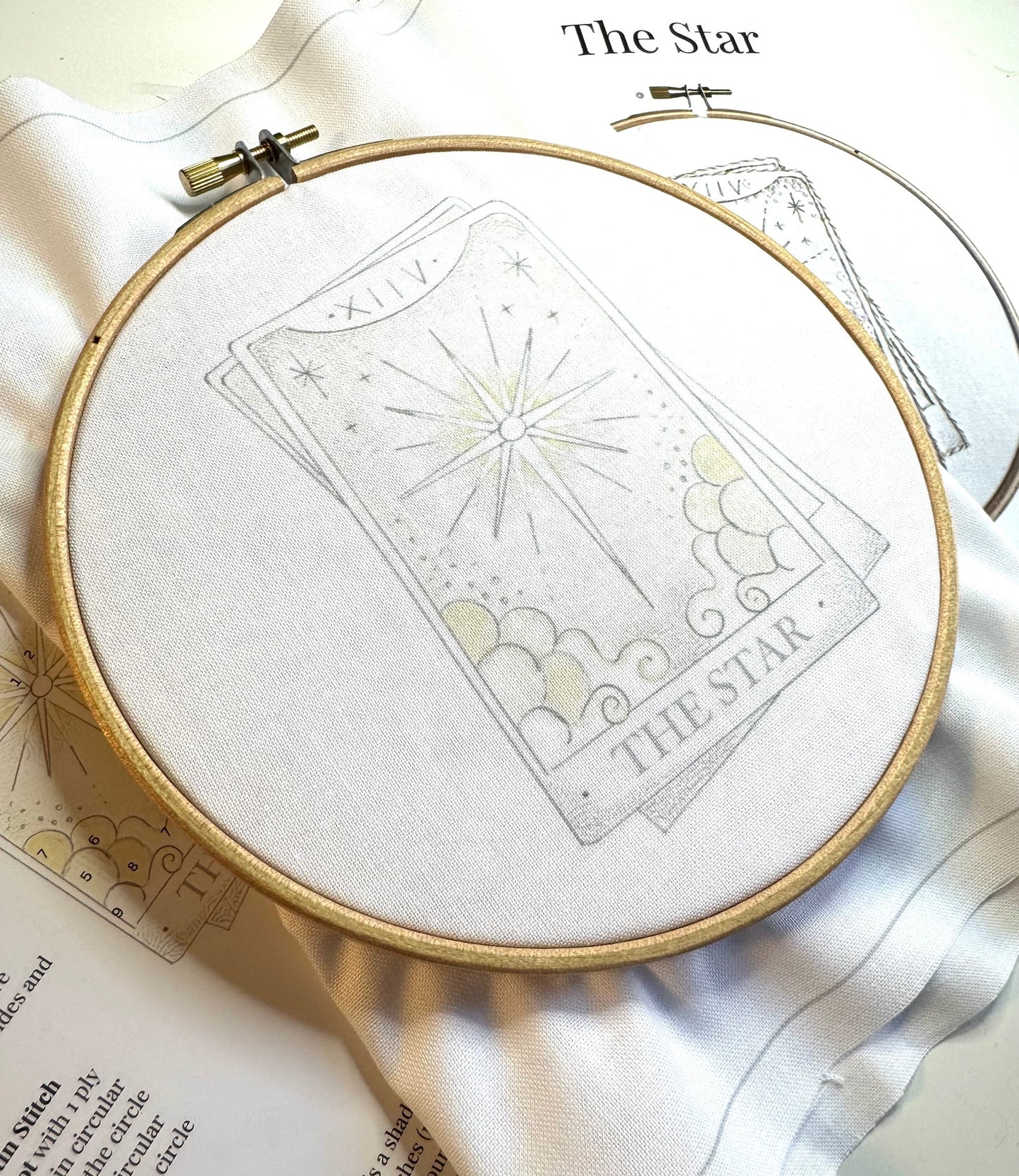 The Star Tarot Card Colour Printed Fabric Panel + Instructions