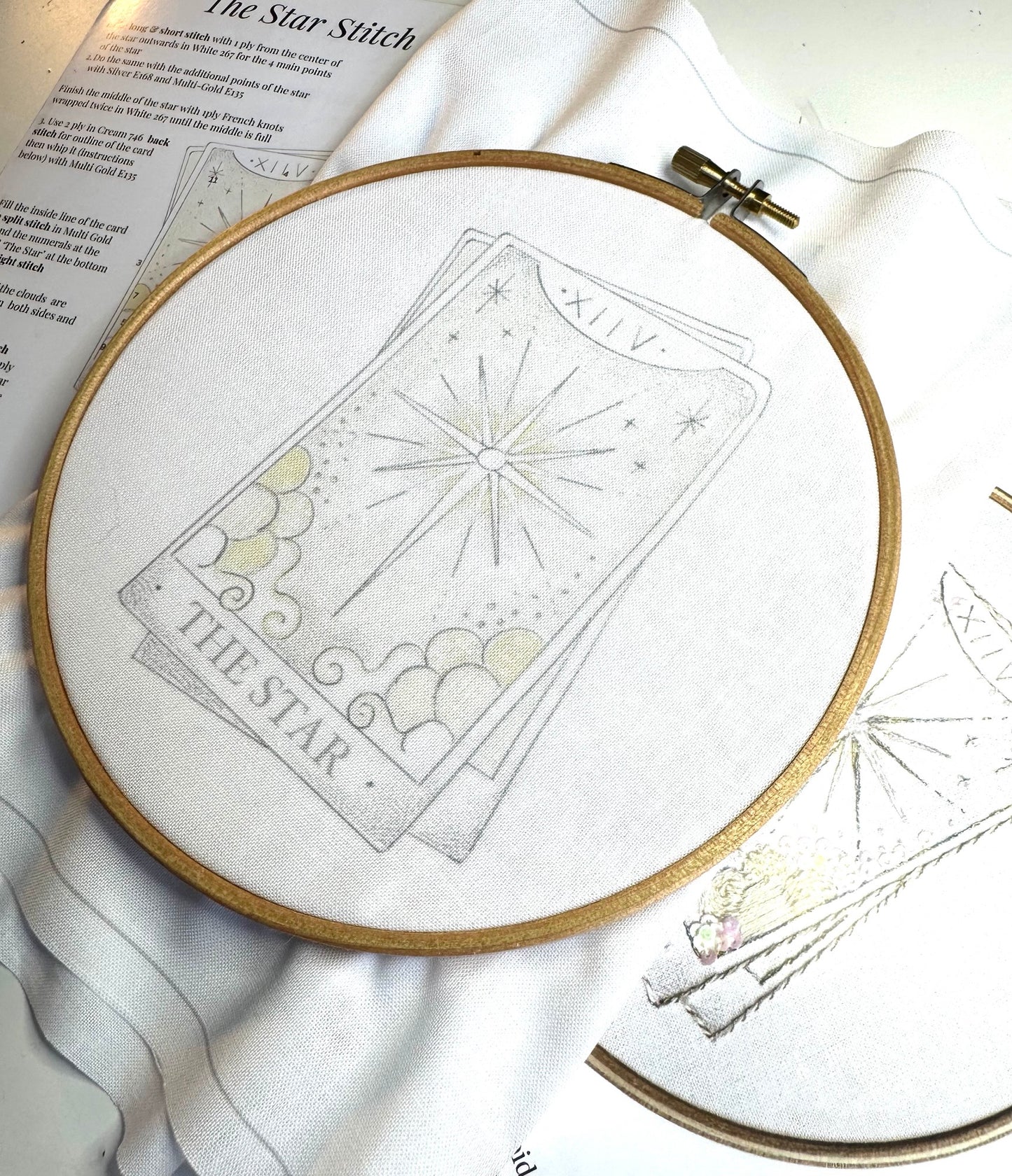 The Star Tarot Card Colour Printed Fabric Panel + Instructions