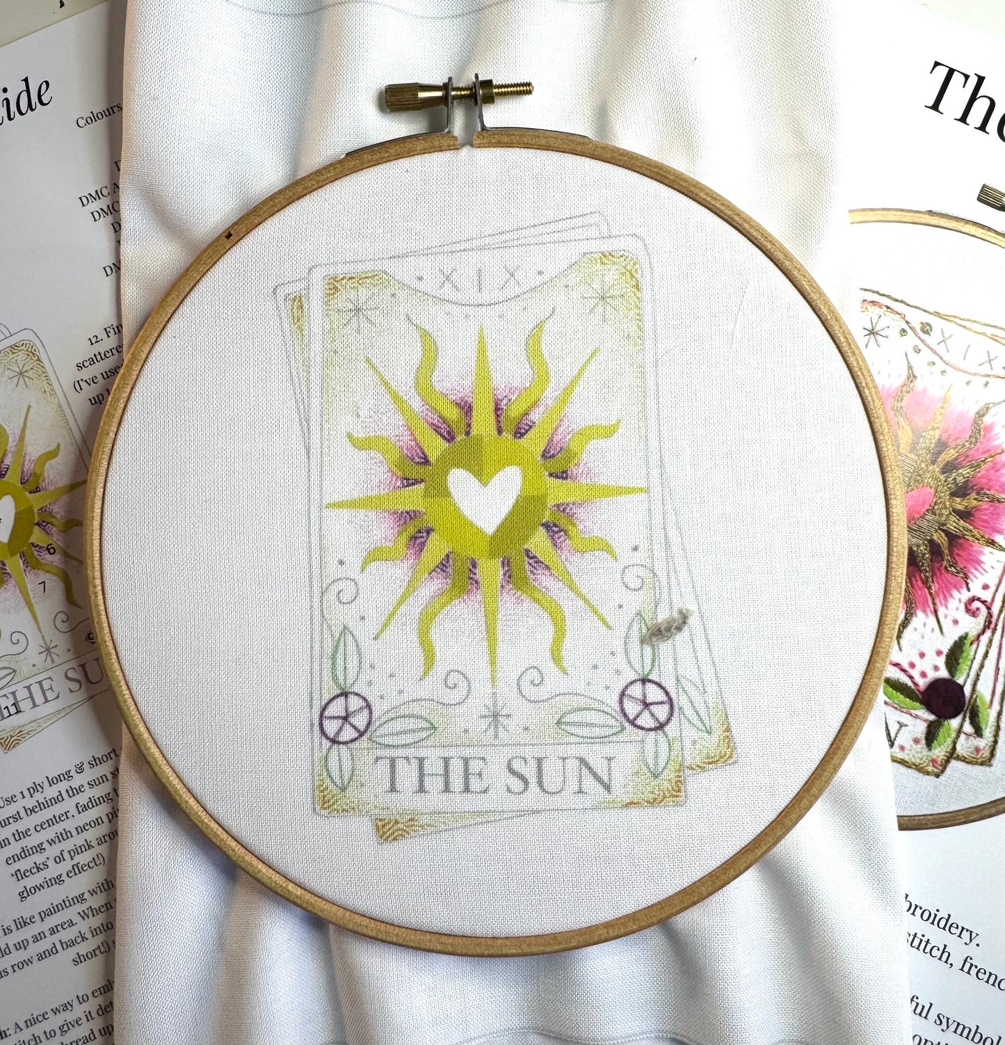 The Sun Tarot Card Colour Printed Fabric Panel + Instructions