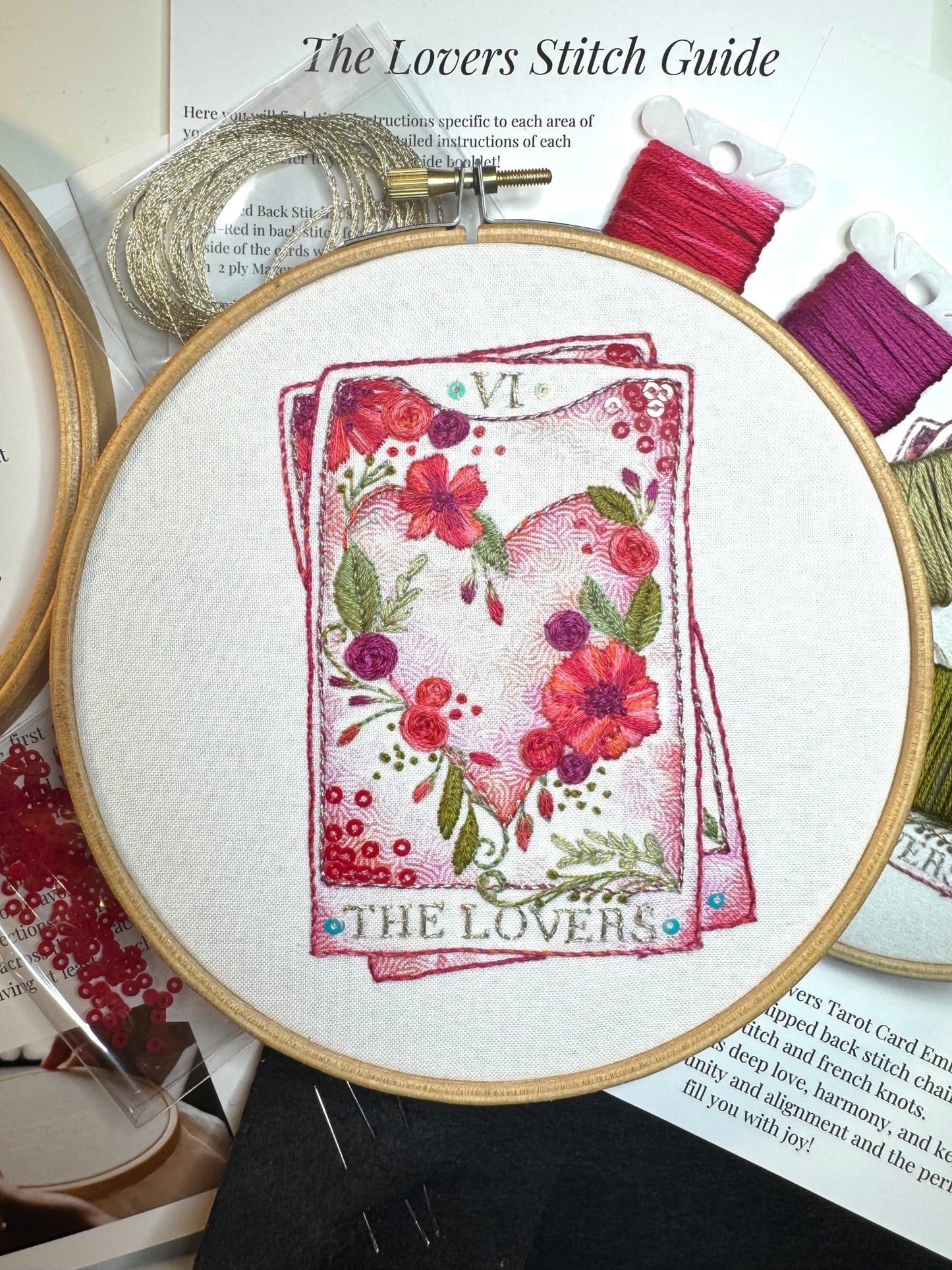 The Lovers Tarot Card Embroidery Kit