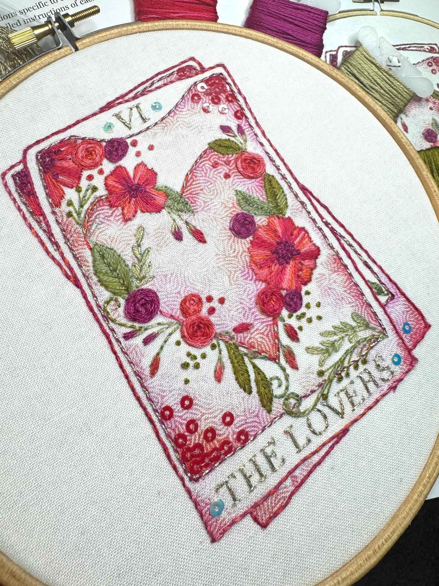 The Lovers Tarot Card Embroidery Kit