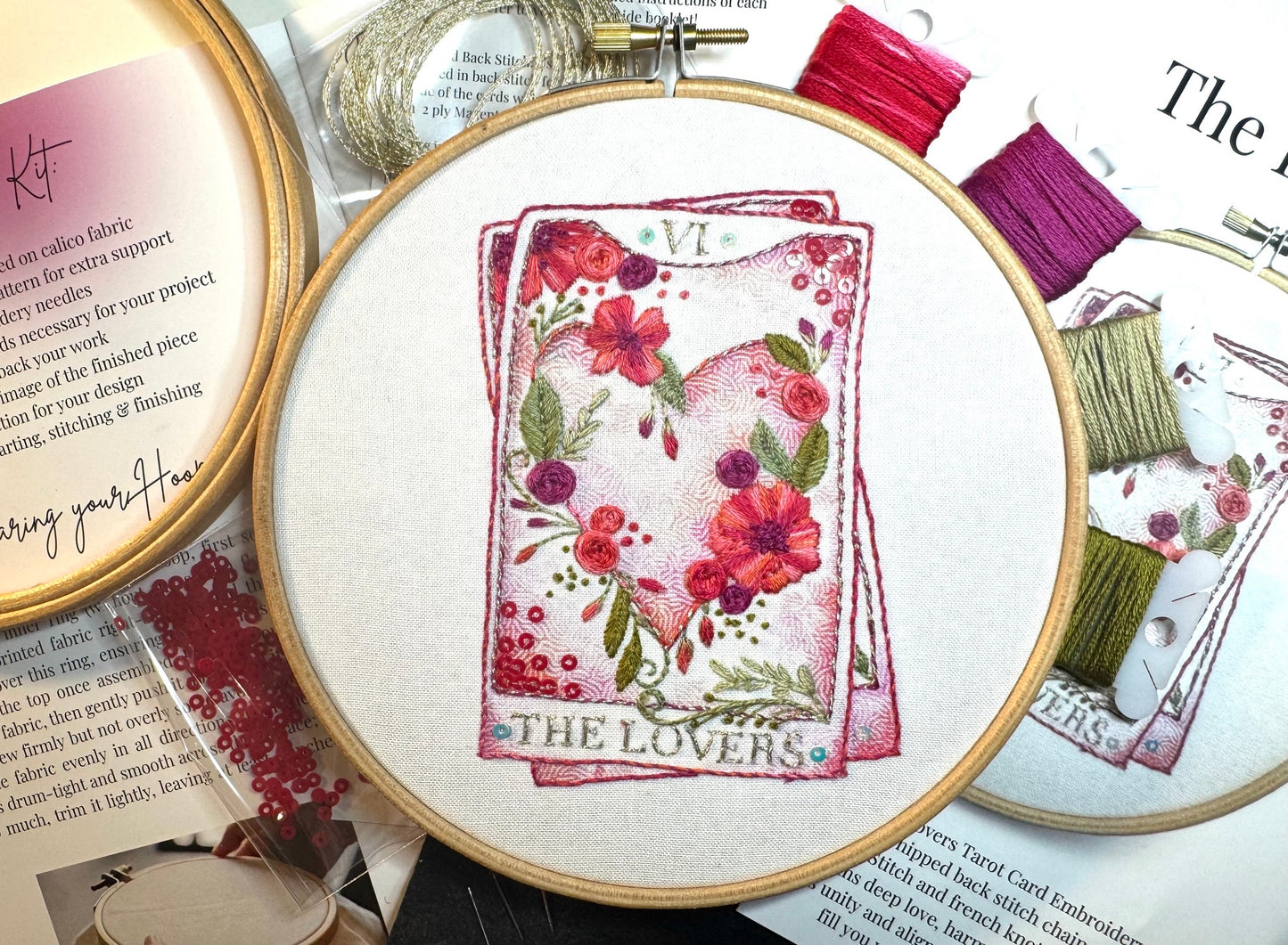 The Lovers Tarot Card Embroidery Kit