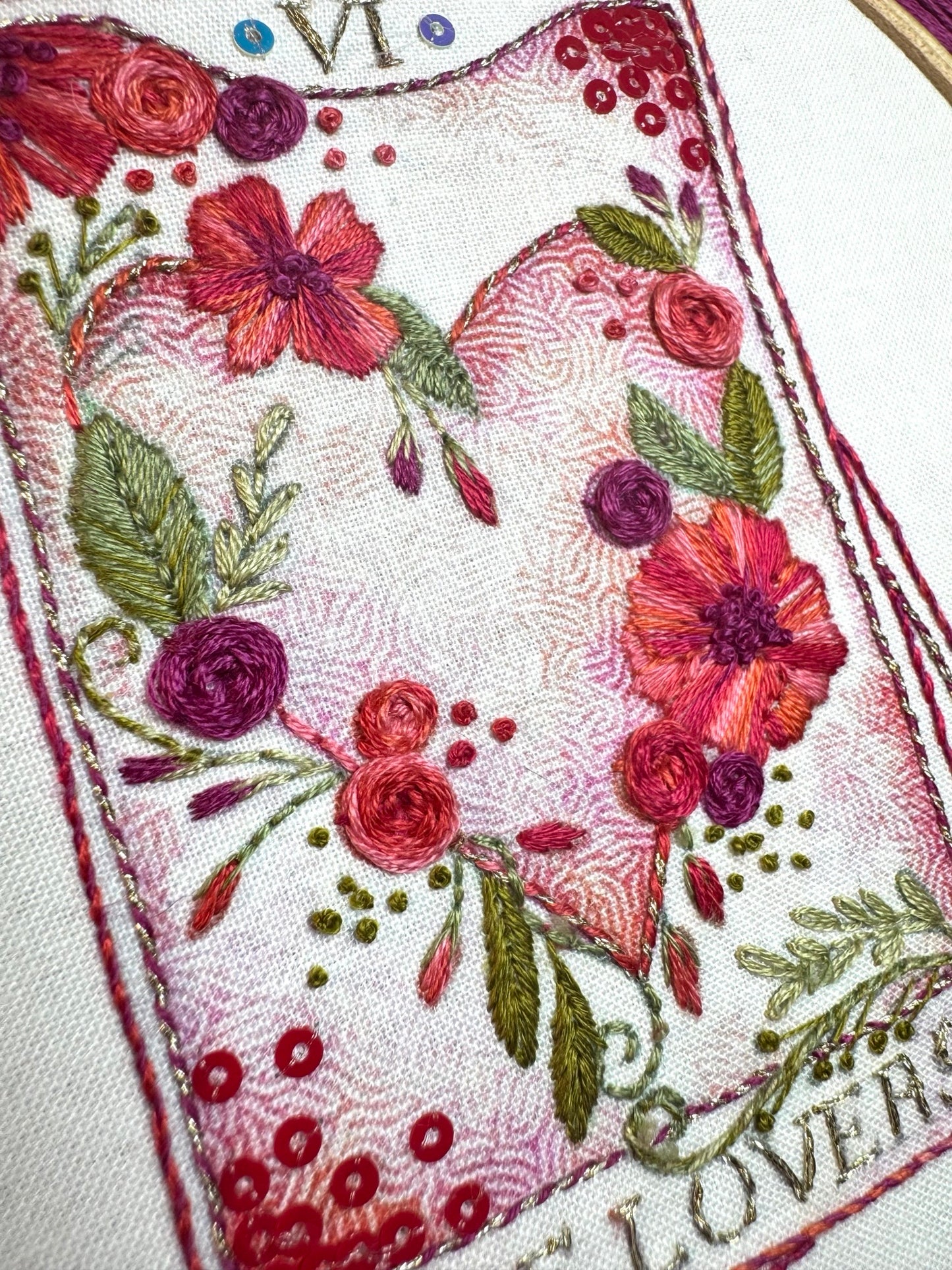 The Lovers Tarot Card Embroidery Kit