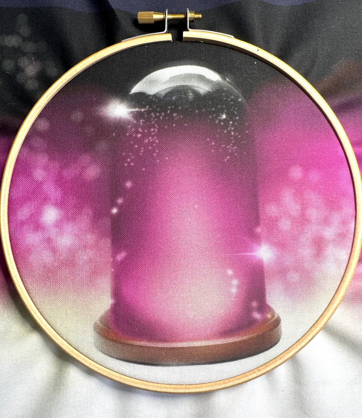 Purple Terrarium Printed Fabric Panel + Stitch Guide