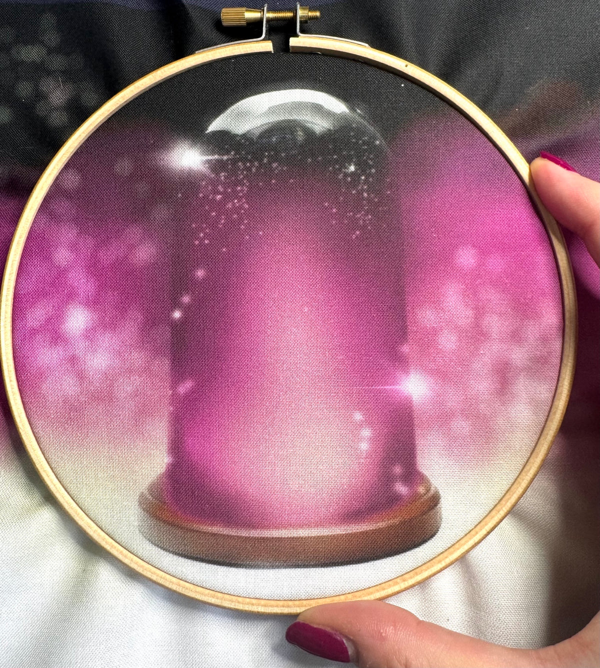Purple Terrarium Printed Fabric Panel + Stitch Guide