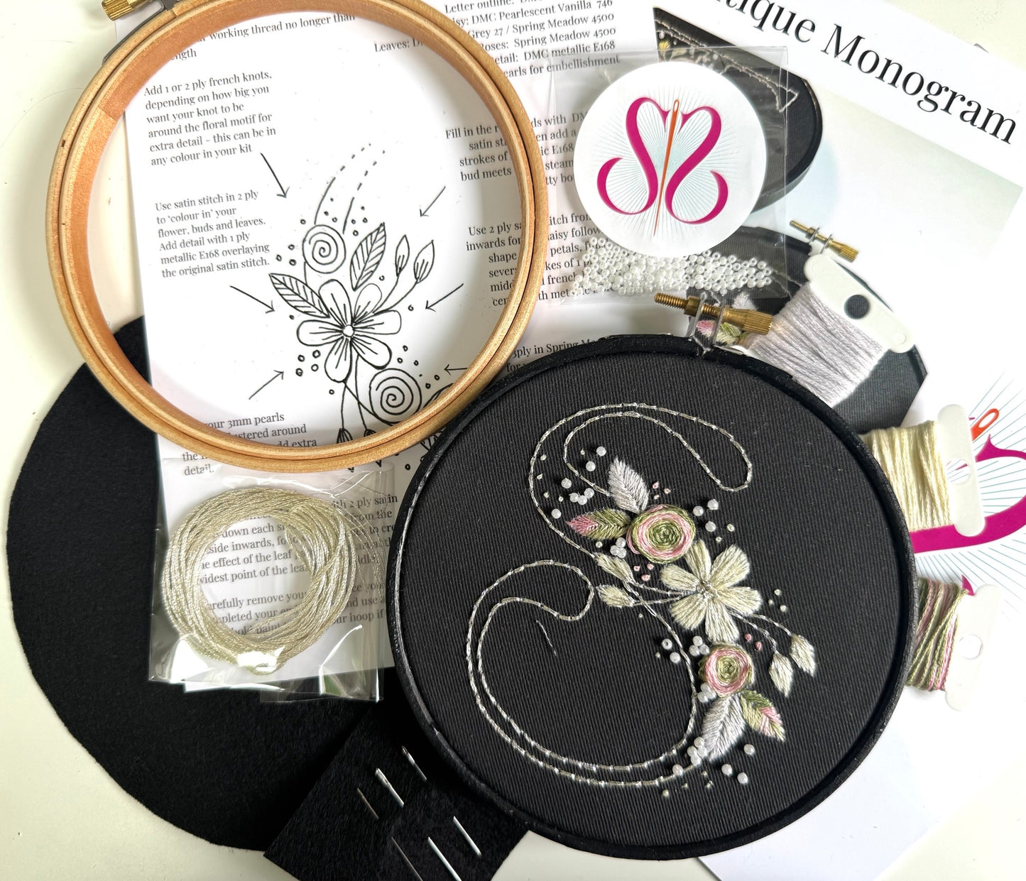Antique Monogram Embroidery Kit
