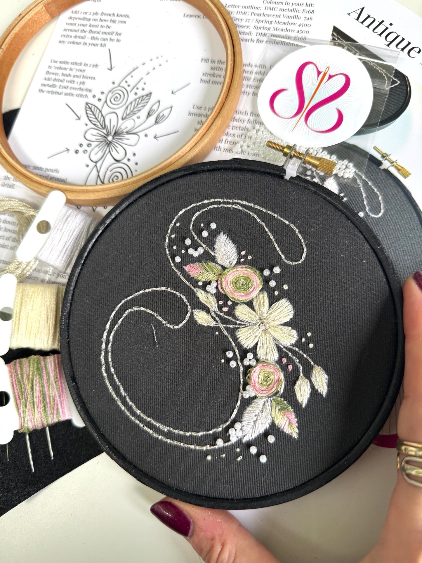Antique Monogram Embroidery Kit