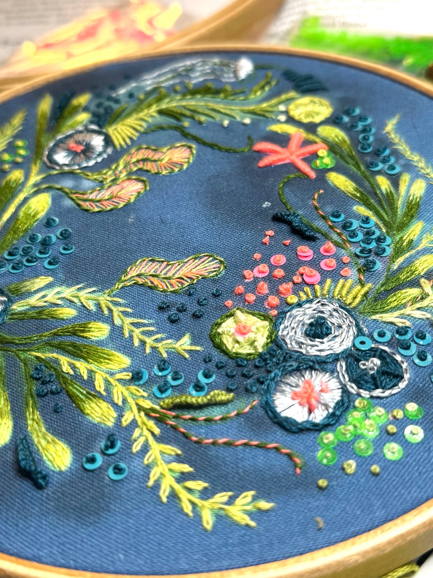 Coral Wreath Embroidery Kit