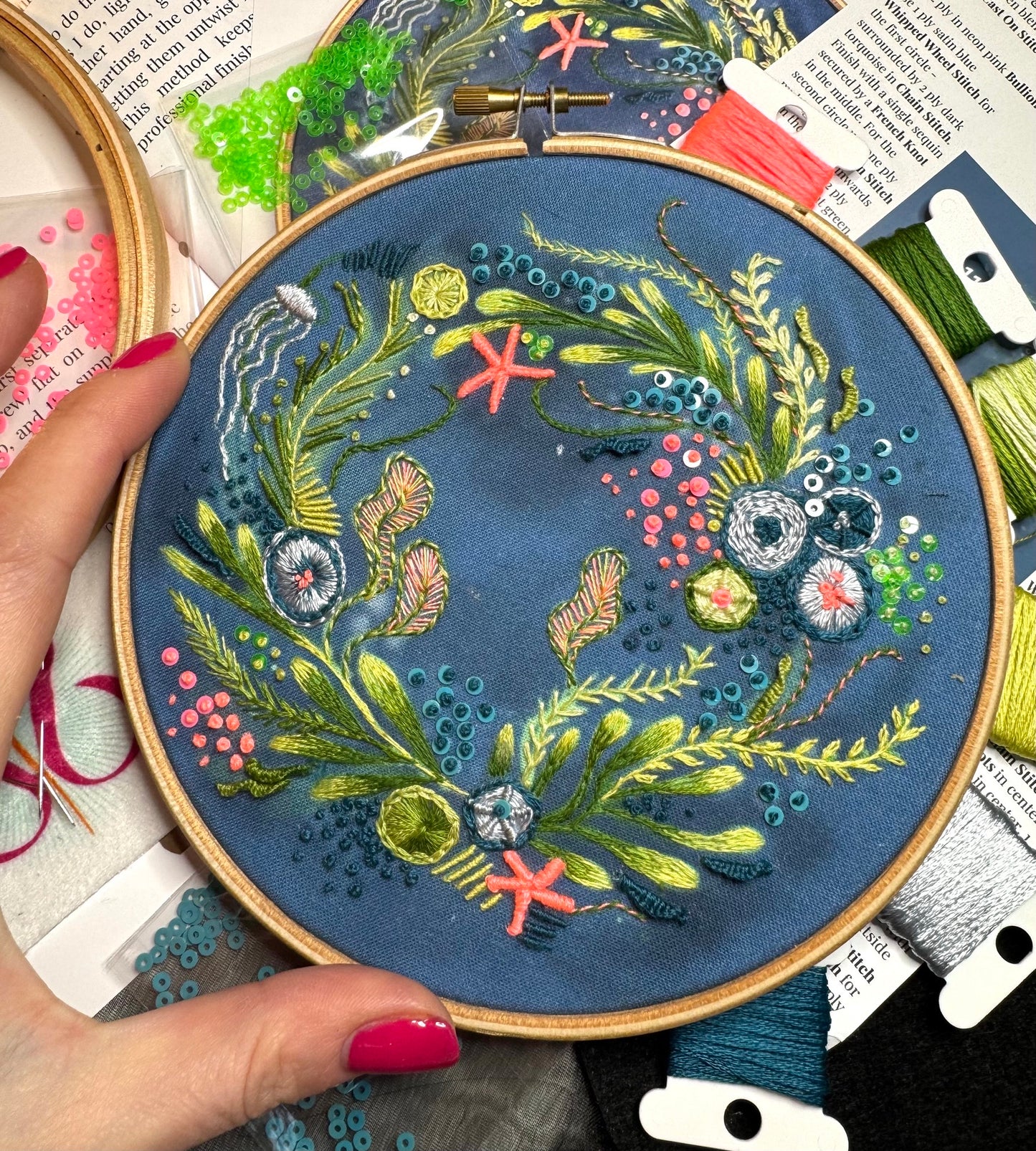 Coral Wreath Embroidery Kit