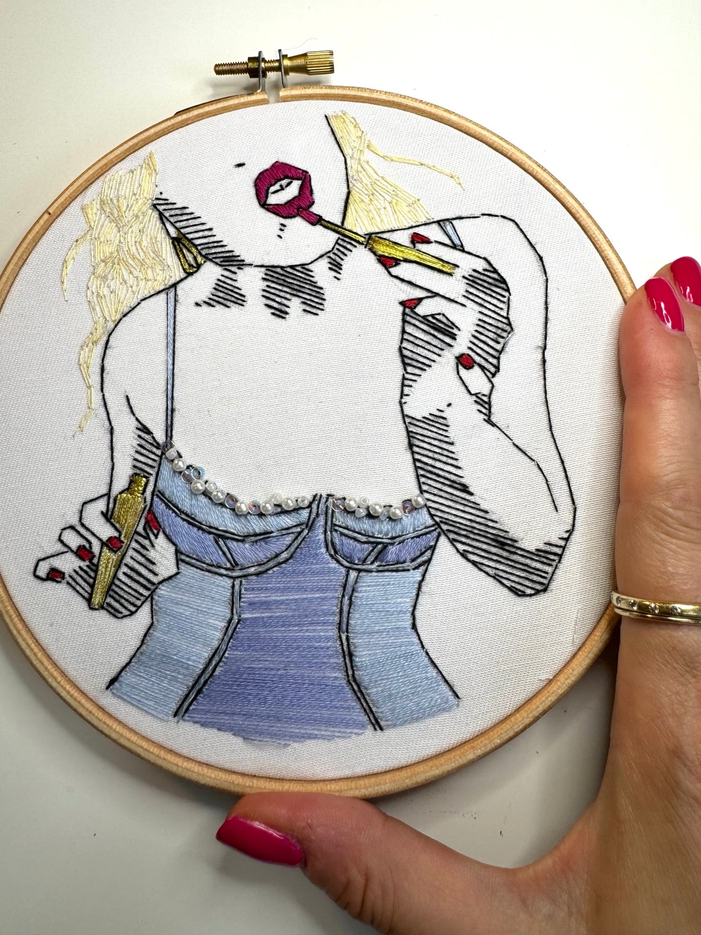 Embroidery Pattern / PDF - Georgina in Blue