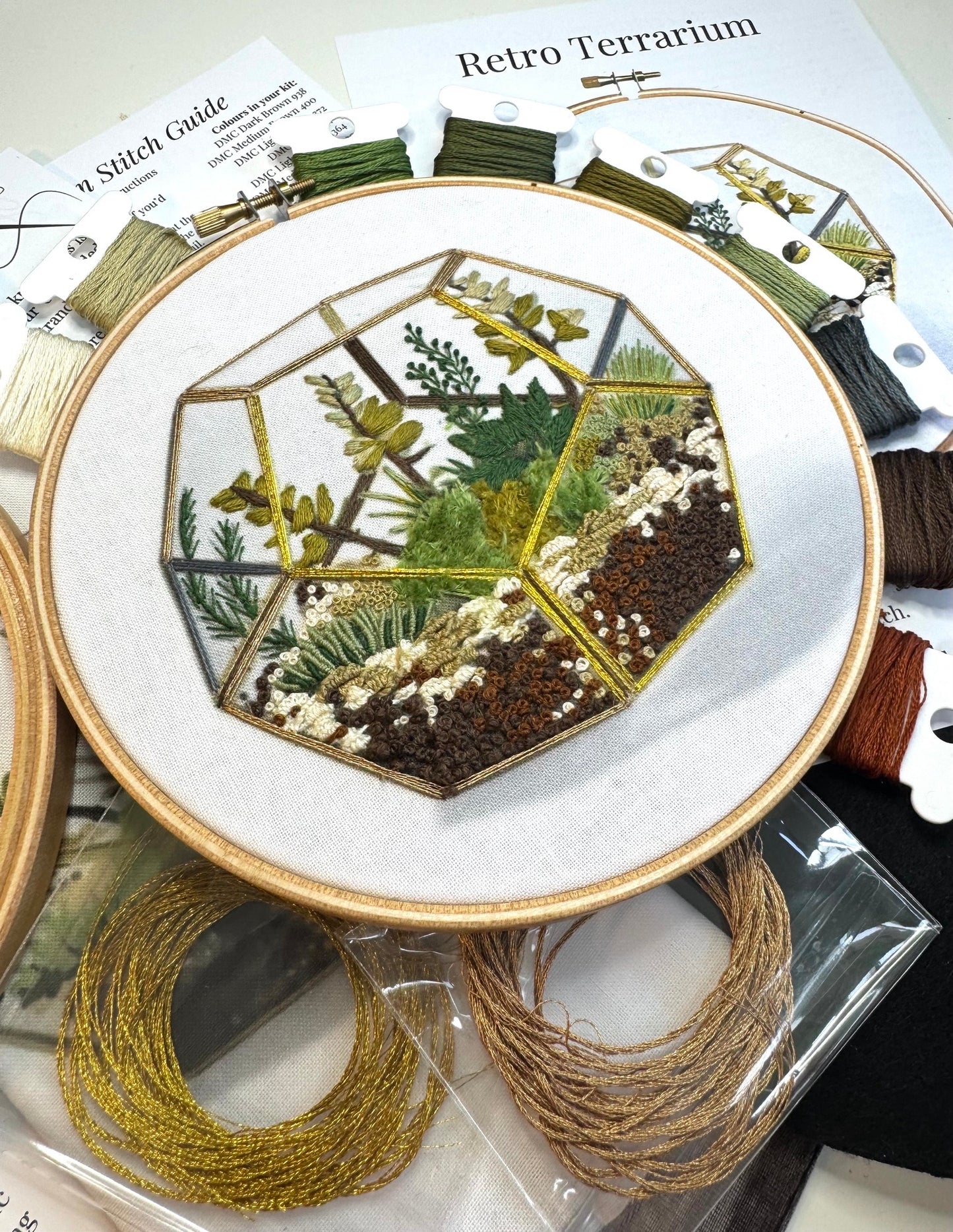 Retro Terrarium Embroidery Kit