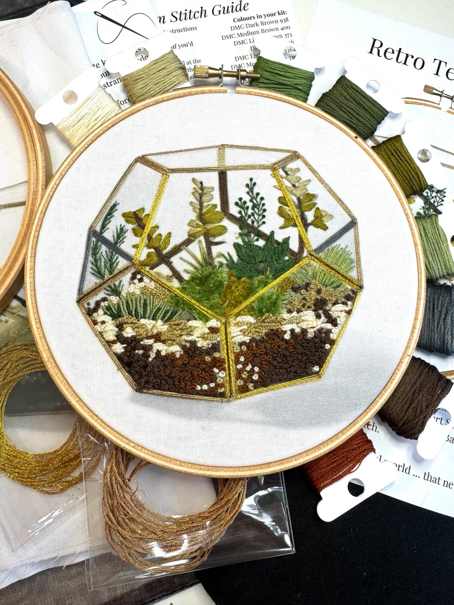 Retro Terrarium Embroidery Kit