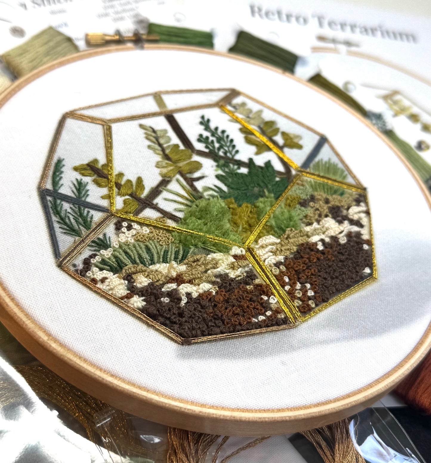 Retro Terrarium Embroidery Kit