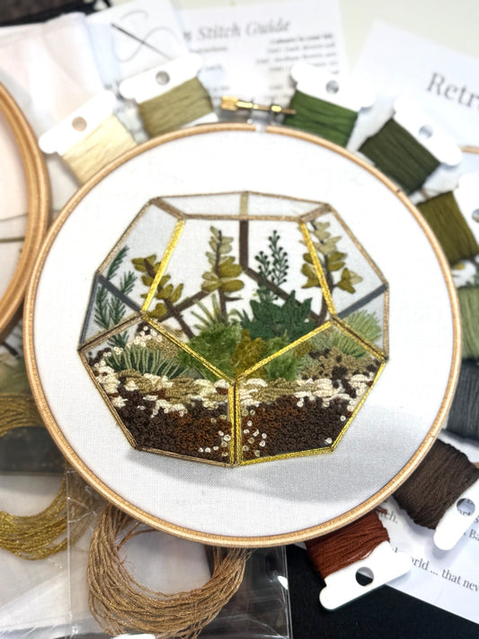 Retro Terrarium Embroidery Kit