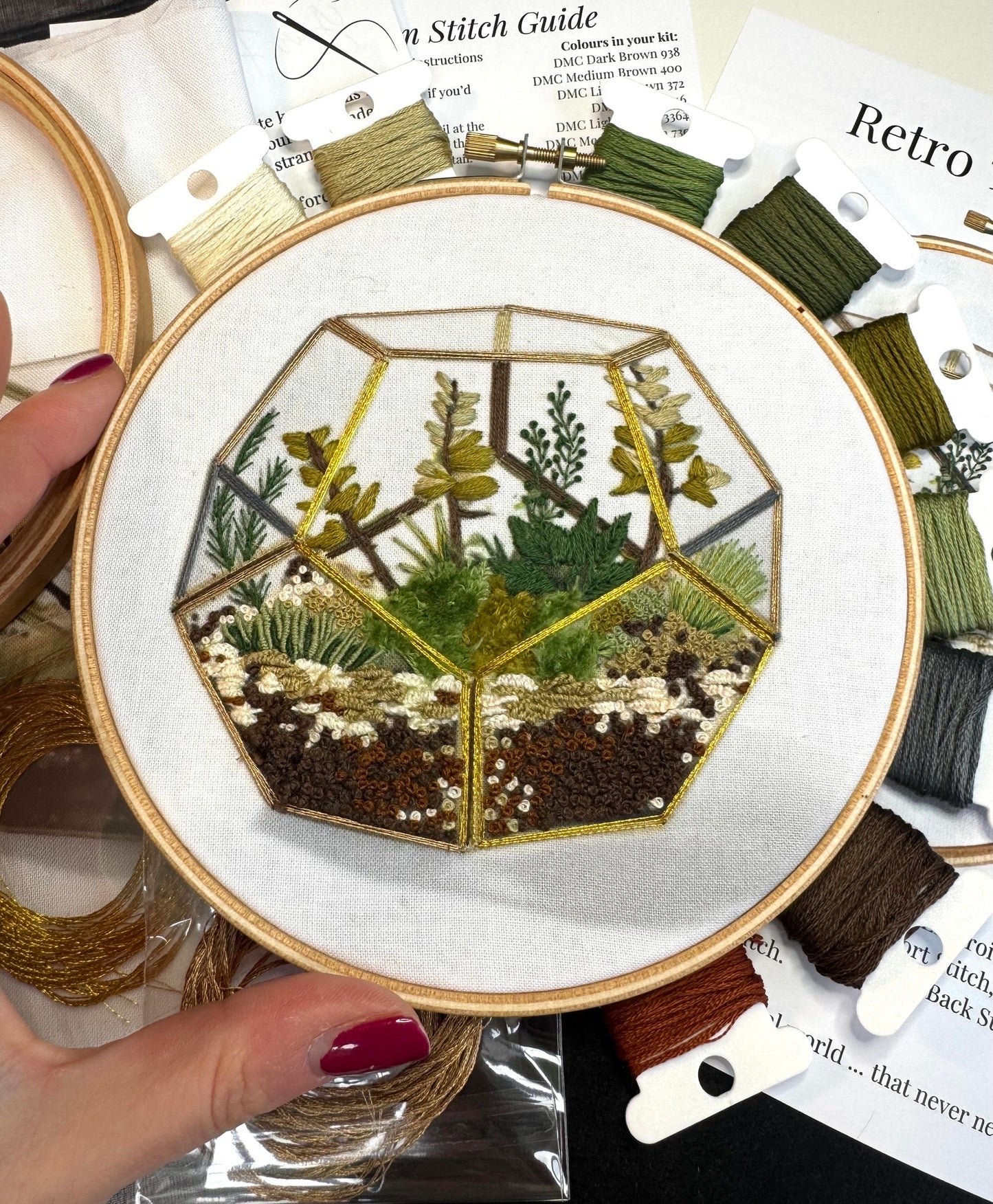 Retro Terrarium Embroidery Kit