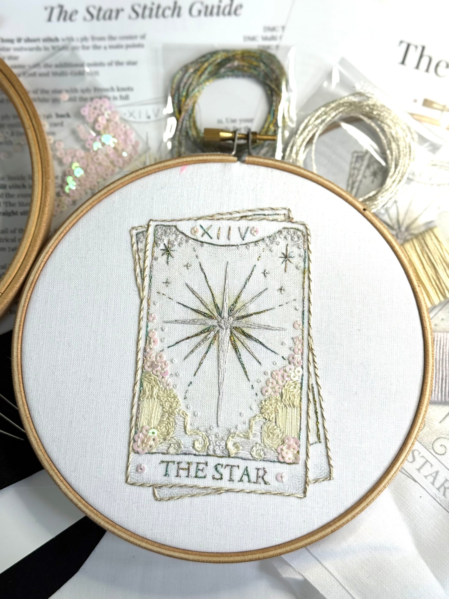 The Star Tarot Card Colour Printed Fabric Panel + Instructions