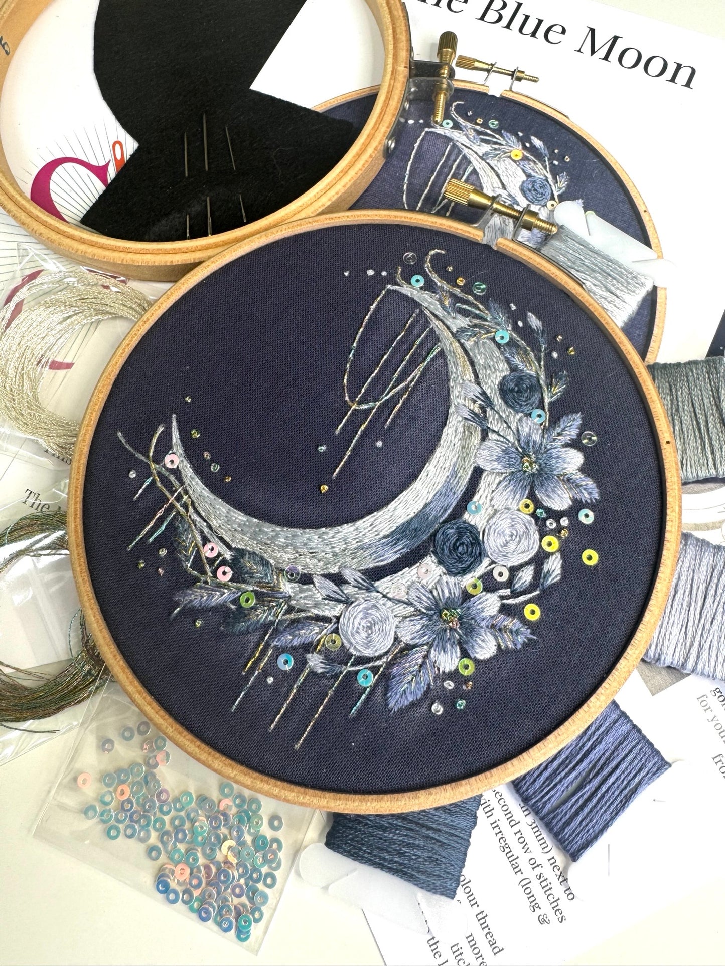 Blue Moon Embroidery Kit