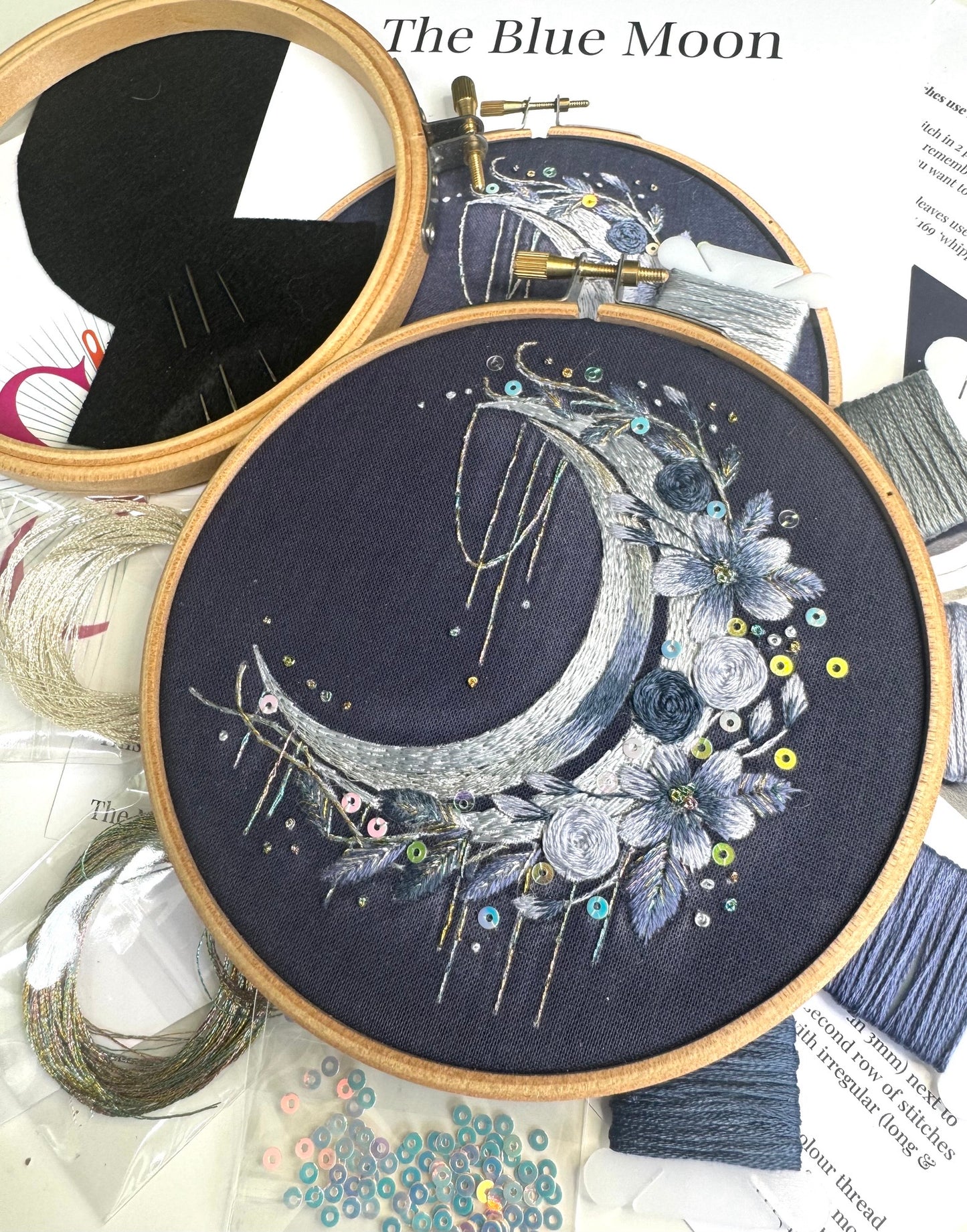 Blue Moon Embroidery Kit