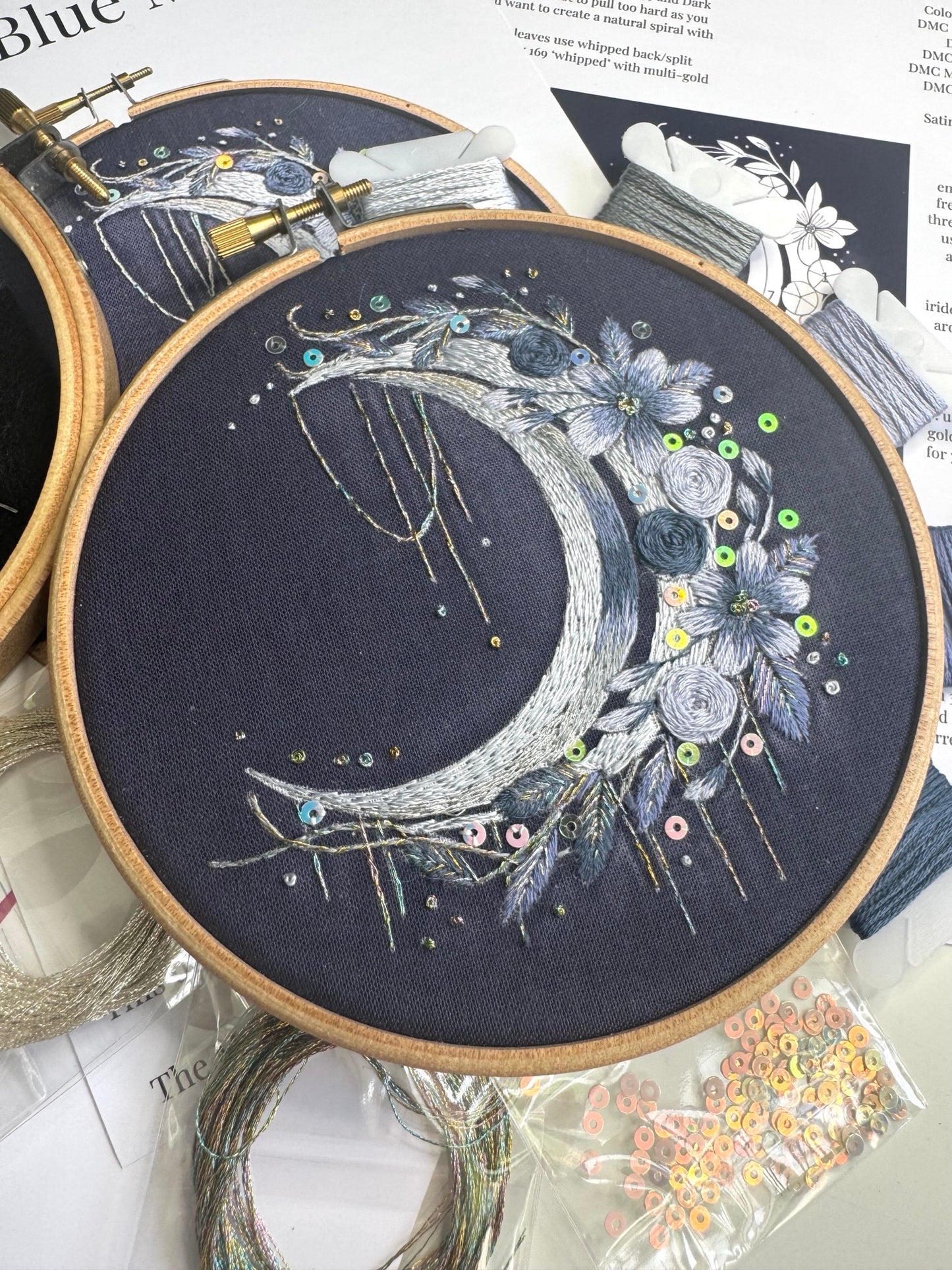Blue Moon Embroidery Kit