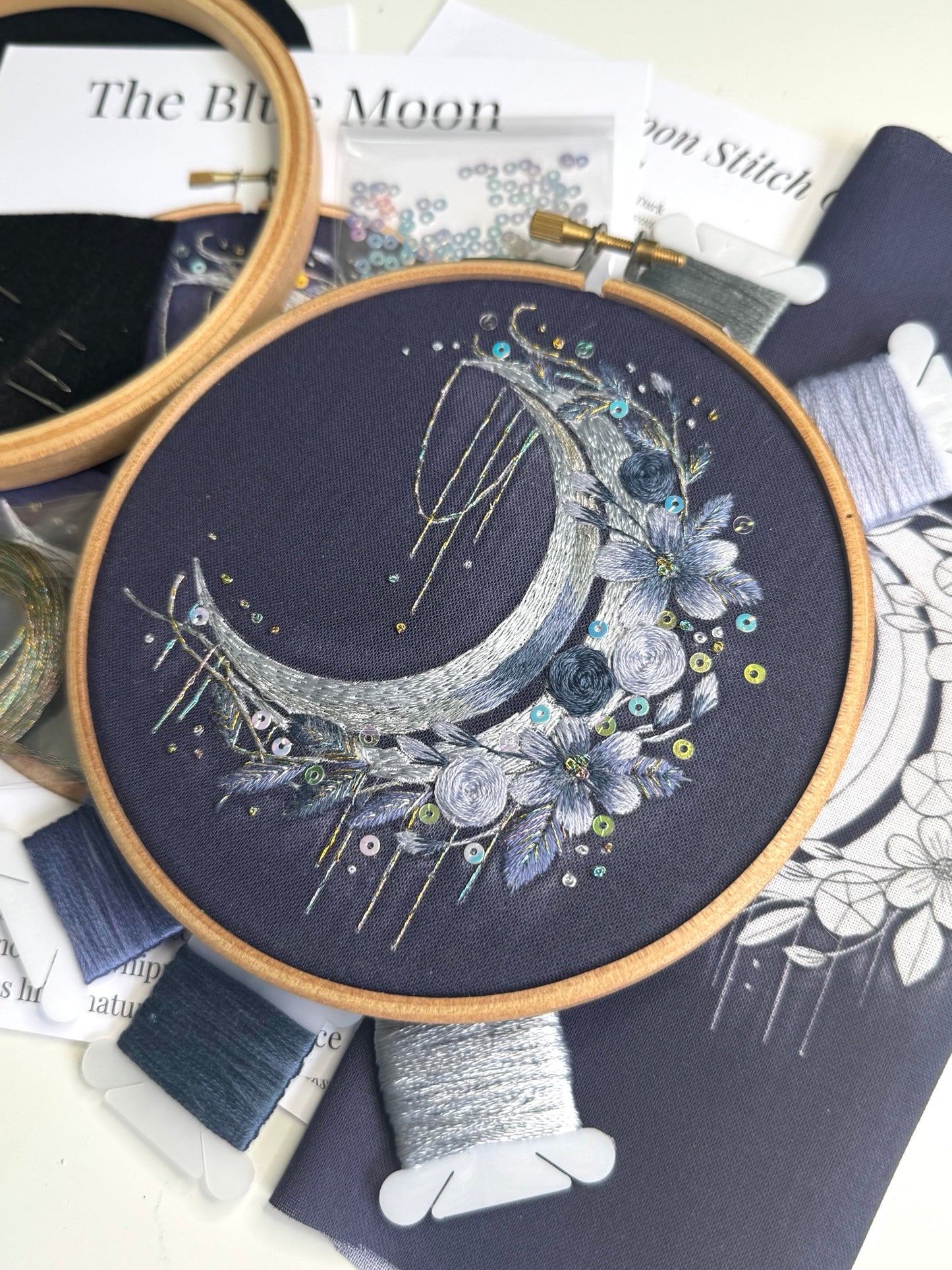 Blue Moon Colour Printed Fabric Panel + Instructions