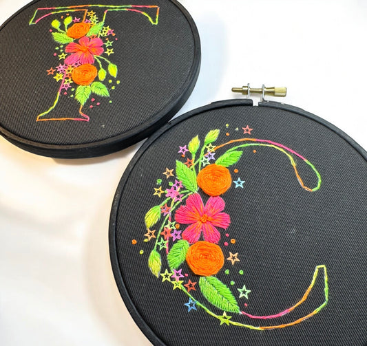 Neon Monogram Embroidery Kit