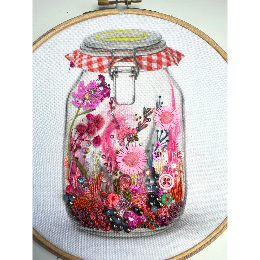 Jam Jar Colour Printed Fabric Panel + Stitch Guide